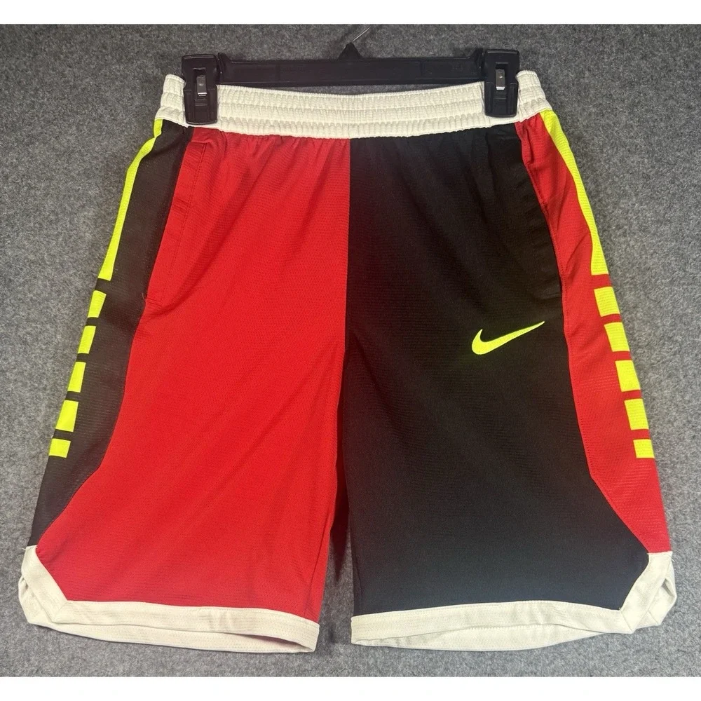 Nike Boys Elite Basketball Shorts Black and Red large